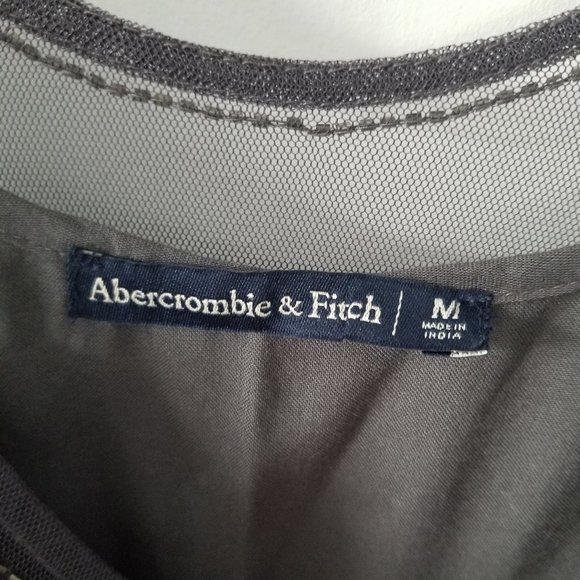 A&F Sheer Slate Beaded Mini Dress | M - Picture 3 of 6